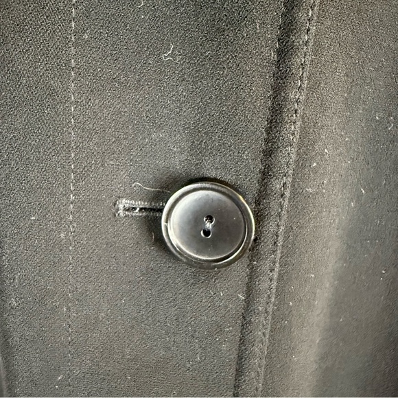 Gallery Womens Long Sleeve Button Front Black Long Trench Coat Jacket Size:4 - Picture 5 of 16